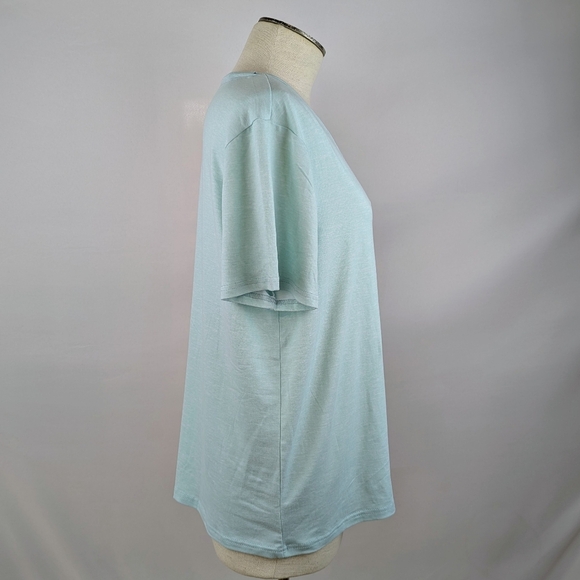 Life Is Good Martini Embroidery & Print PJ Set Short Sleeve Top Pant Teal XL NWT - Picture 5 of 16